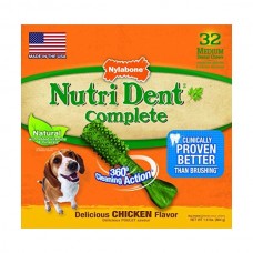 Nylabone Nutri Dent Chicken Medium ласощі зі смаком курки для собак середніх порід 32шт/уп (9см)