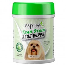 Еspree Tear Stain Aloe вологі серветки з алое вера для очищення забруднень під очима собак (60 шт)