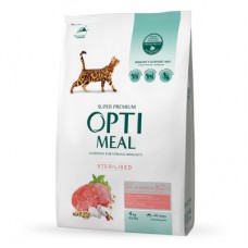 Optimeal Adult Cat Sterilised Beef & Sorghum сухий корм для котів з яловичиною 4 кг