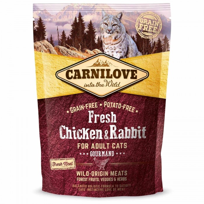 Carnilove Fresh Chicken and Rabbit Gourmand for Adult cats із куркою та кроликом для котів 400g