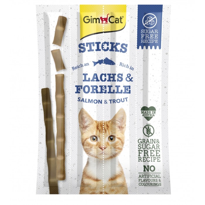 GimCat Sticks Salmon and Troute - ласощі для котів, з лососем і фореллю 4шт.