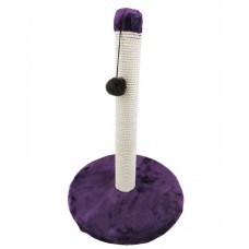 Пухнастики кігтеточка для котів стовпчик на круглій підставці (бавовняна стрічка) баклажан 50×38 см