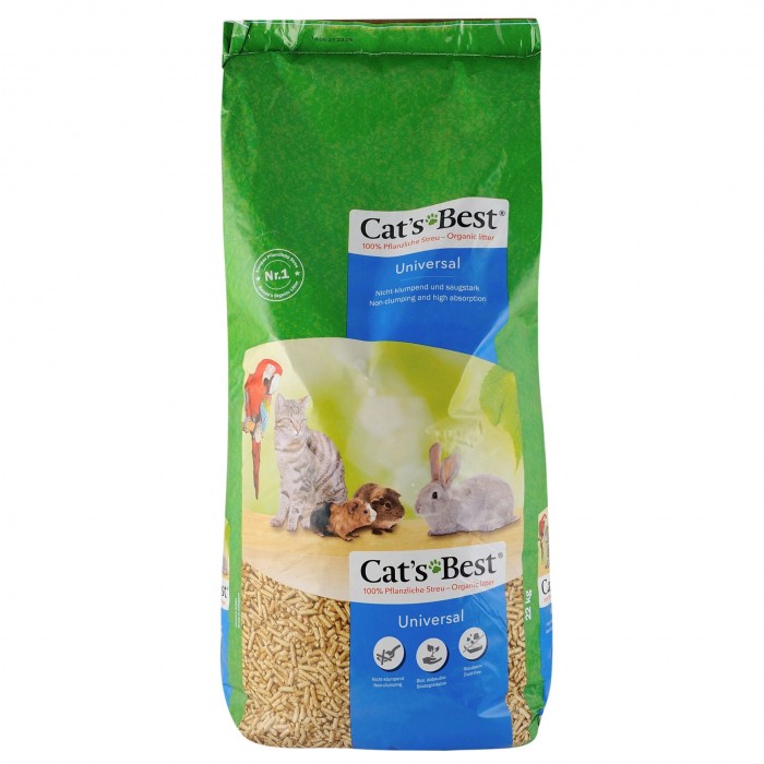 Cat’s Best Universal деревний наповнювач для туалету домашніх тварин без аромату 40л/22кг