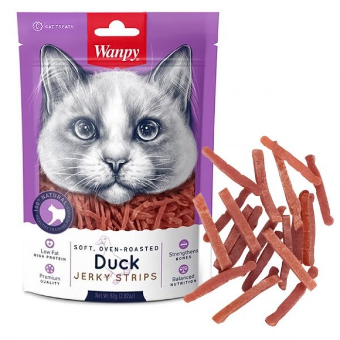 Wanpy Soft Duck Jerky Strips ласощі для котів з качкою та куркою 80 г