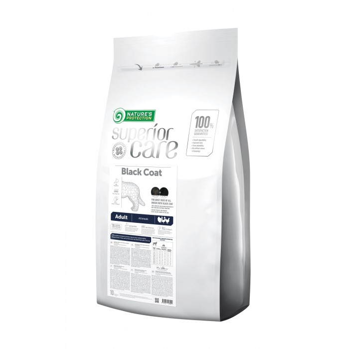 Nature's Protection Superior Care Black Coat Adult All Breeds сухий корм для собак  з чорним забарвленням 10 кг