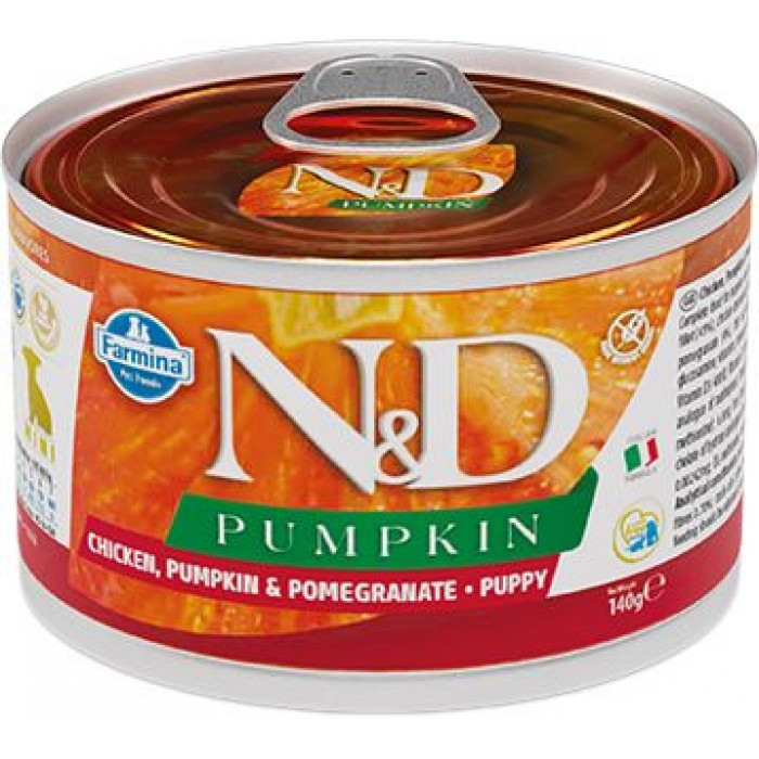 Farmina N&D Grain Pumpkin Chicken Puppy Mini для цуценят дрібних порід з гарбузом, куркою та гранатом 140 г