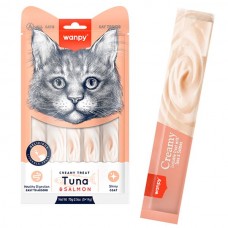 Wanpy Creamy Lickable Treats Tuna & Salmon рідкі ласощі для котів з тунцем та лососем 70 г