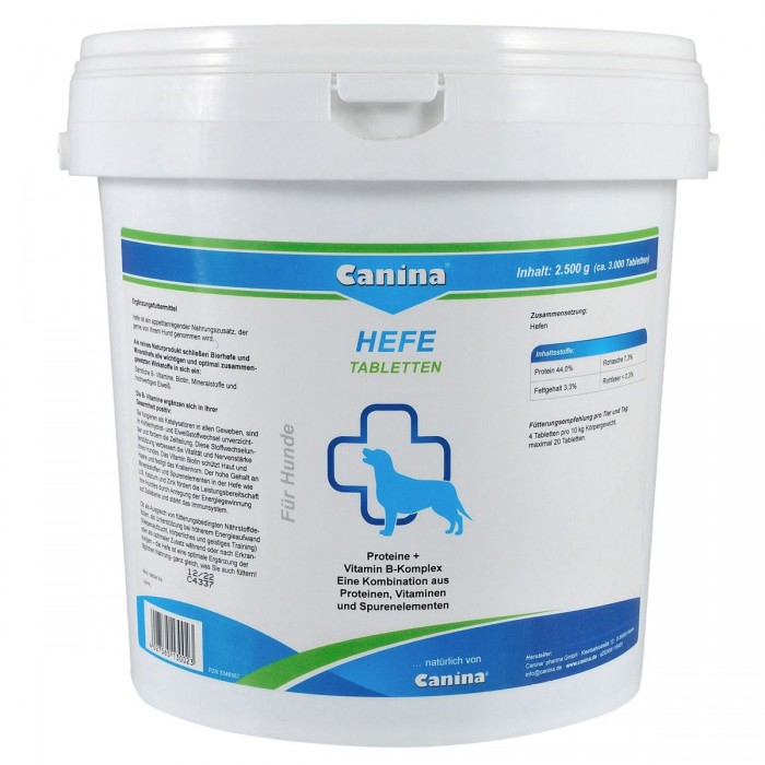 Canina Hefe дріжджові таблетки для травлення з ензимами та ферментами для собак 2,5 кг/ 3100 таб.