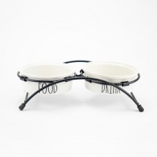 AGILITY подвійна керамічна миска на підставці з нержавіючої сталі для собак 12 см