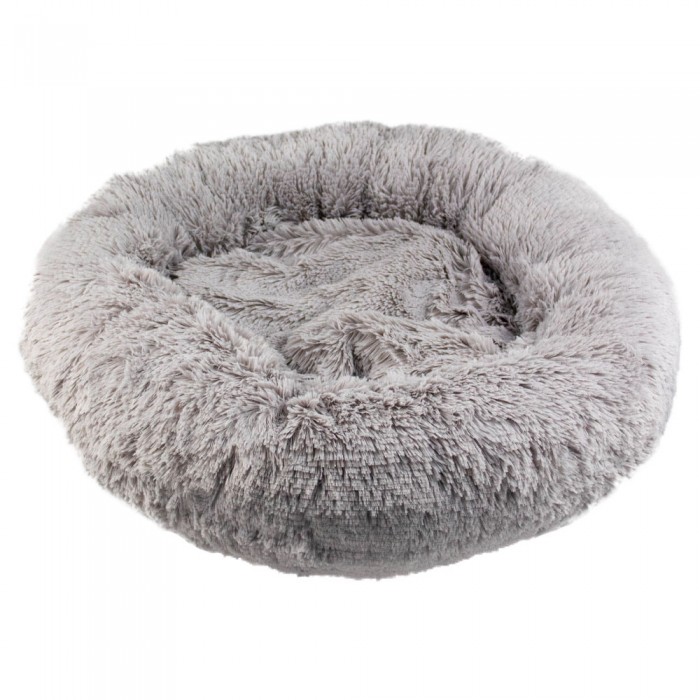 Пухнастики Пончик лежак для котів і собак малих порід (сірий) 50х50 см