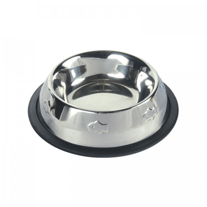 Trixie металева миска для котів на гумовій основі "рибки" 0,2 л/15 см