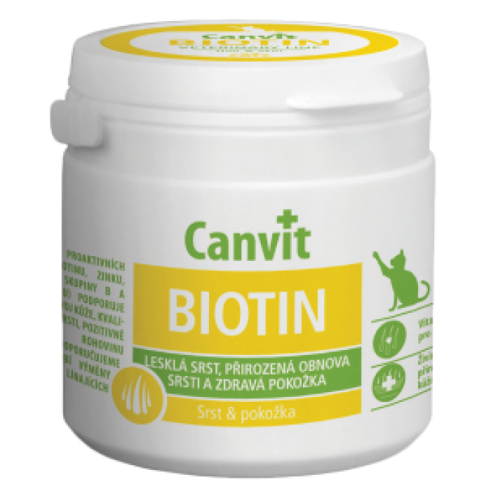 Canvit Biotin вітаміни для шкіри та шерсті кішок 100 г х 100 табл.