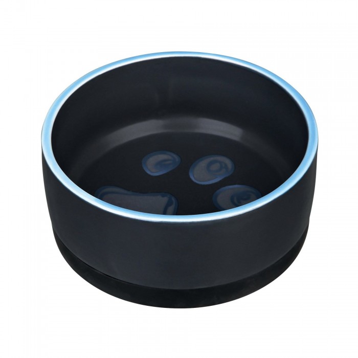 Trixie керамічна миска для собак чорна на гумовій основі з лапкою 0,4 л/12 см