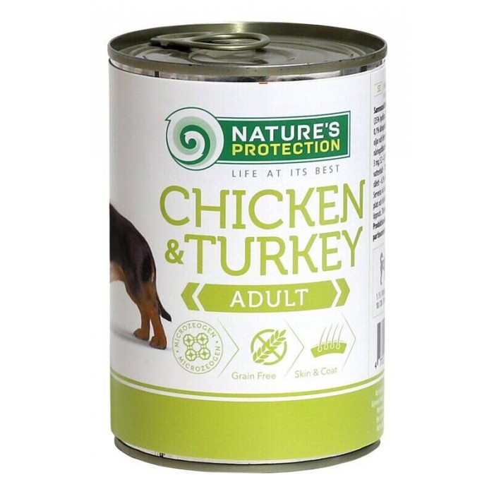 Nature's Protection Adult Adult Chicken & Turkey вологий корм для собак з куркою та індичкою 400 г*6шт.