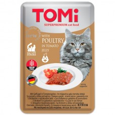 TOMI POULTRY IN TOMATO JELLY вологий корм для котів з птицею в томатному желе 100 г
