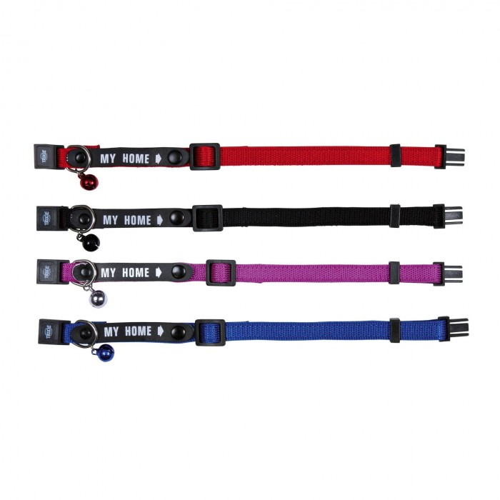 Trixie My Home нейлоновий нашийник для котів з дзвіночком 4-х кольорів