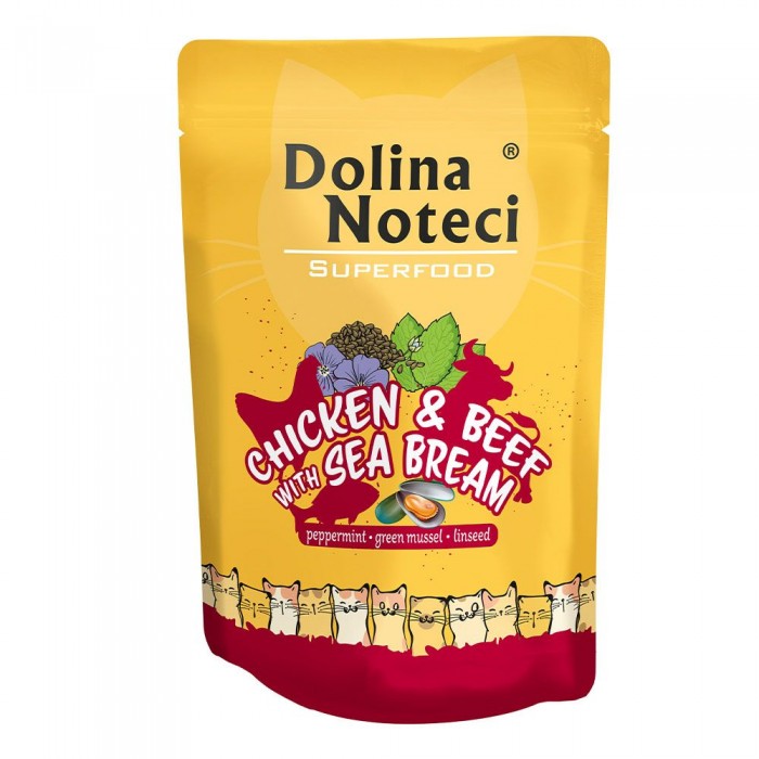 Dolina Noteci Superfood з куркою, яловичиною і дорадо для котів 85 г