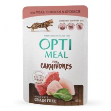 Optimeal Adult Cats Grain Free з телятиною, куркою та шпинатом у соусі 85 г