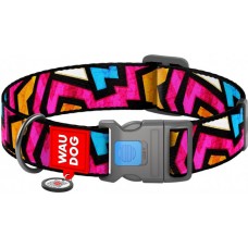 Collar WAUDOG Nylon нейлоновий нашийник "Графіті" з QR паспортом для собак XXL