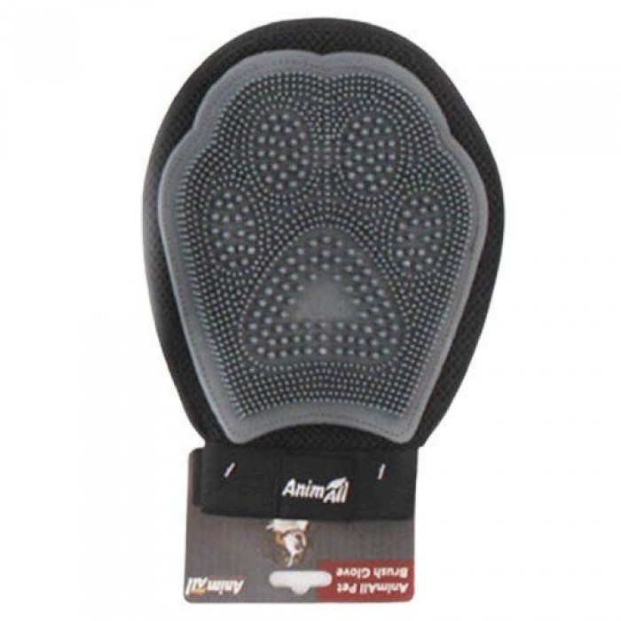 AnimAll Groom рукавичка для вичісування шерсті тварин (сіра)