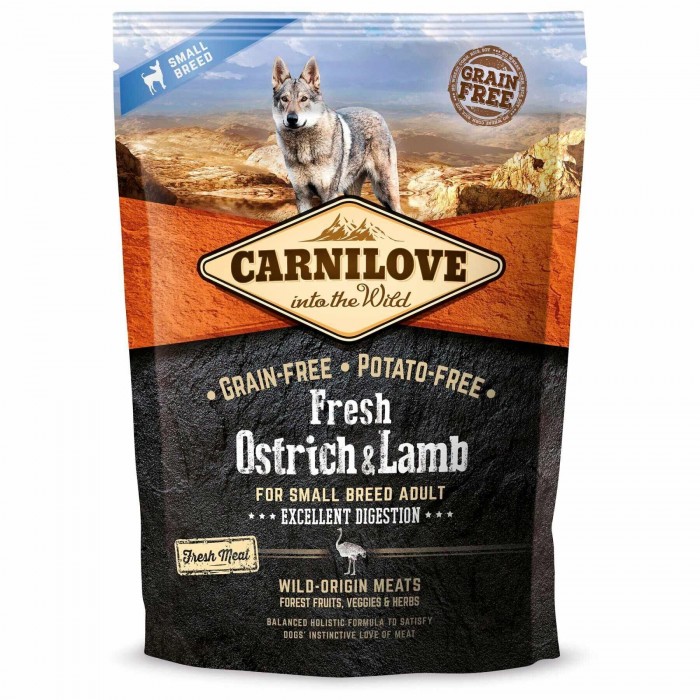 Carnilove Fresh Ostrich and Lamb for Small Breed Dogs із м’ясом страуса та ягняти для дорослих собак малих порід 1,5 kg
