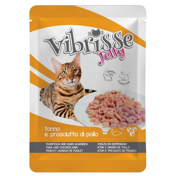 Vibrisse Jelly вологий корм для котів з тунцем і шинкою 70 г 