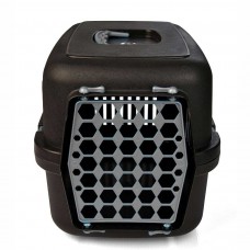 AGILITY Plast пластикова переноска для котів і собак до 12 кг (чорно-сірий) 39х55х36,5 см