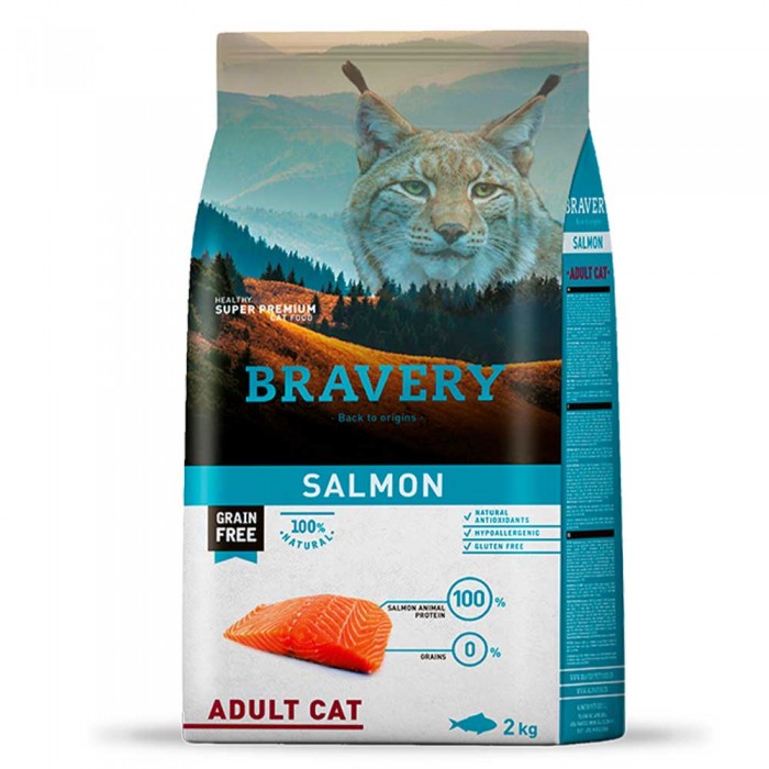Bravery Salmon Adult Cat сухий корм для котів з лососем 2 кг