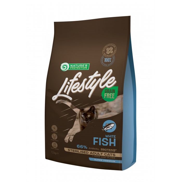 Lifestyle Grain Free White Fish Sterilised Adult Cat для котів із білою рибою 1,5 кг