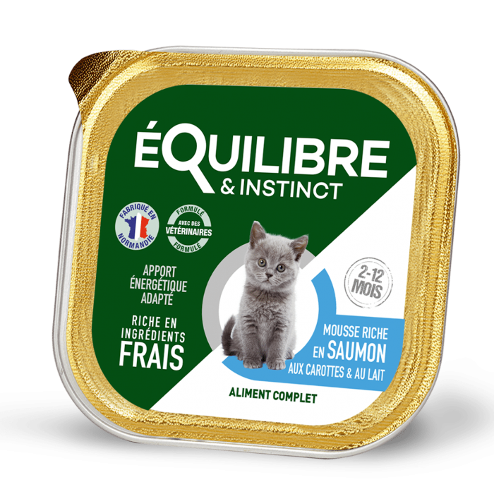 Equilibre & Instinct мус для кошенят з лососем, морквою і молоком 85г*14 шт
