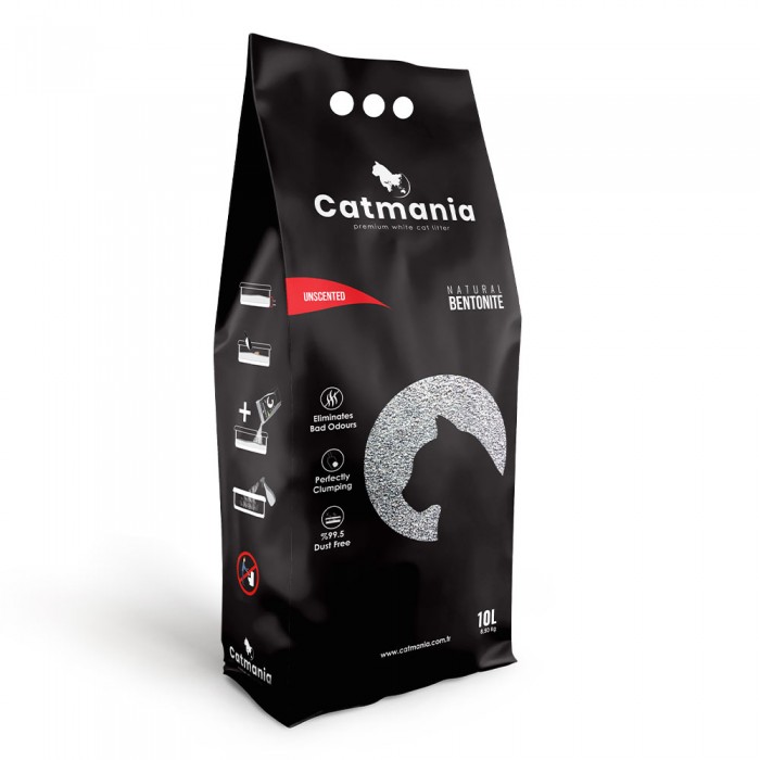 Catmania бентонітовий натуральний наповнювач для котів з без аромату 10 л