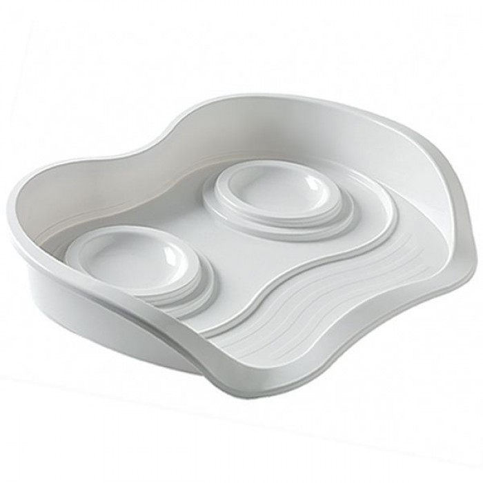 MODERNA PET MENU столик для котів і собак малих порід (білий) 56х39 см