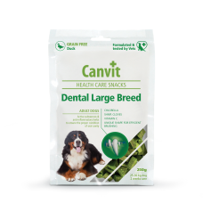 Canvit Dental Large Breed напіввологі ласощі з качкою для догляду за зубами собак 250 г