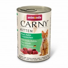 Animonda Carny Kitten Beef, Chicken + Rabbit вологий корм з яловичиною, куркою та кроликом для кошенят 400 г