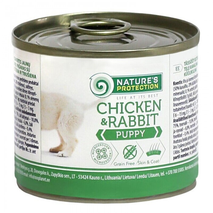 Nature's Protection Puppy Chicken & Rabbit вологий корм для цуценят з куркою та кроликом 200 г*6шт.