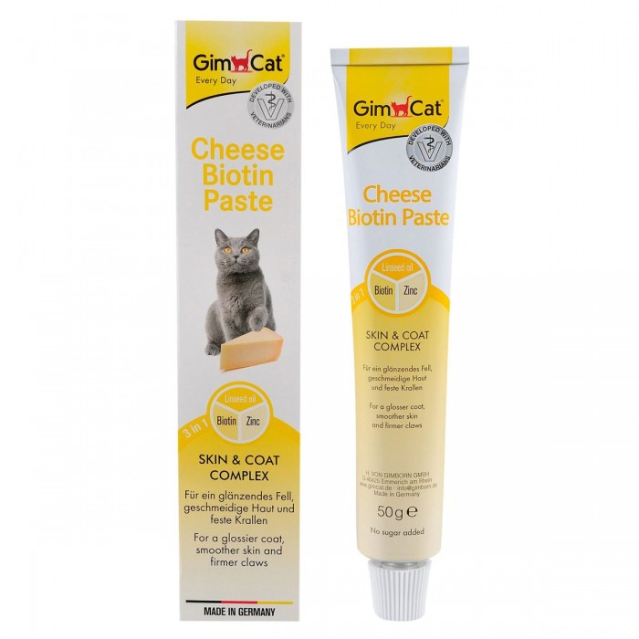 Gimcat Cheese Biotin Paste - паста з сиром та біотином для котів, 50 g