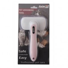 AnimAll Groom пуходерка для тварин з автоматичною системою очищення (рожева)