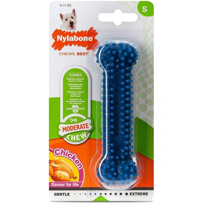 Nylabone Moderate Chew Dental Bone іграшка кістка для собак малих порід з ароматом курки 12,1см
