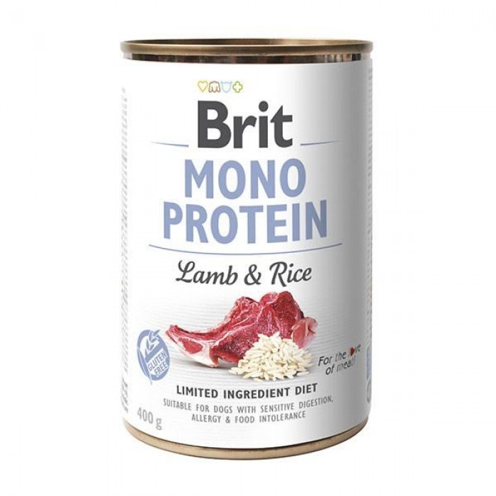 Brit Mono Protein Dog з ягням та темним рисом 400 g