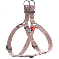 Collar WAUDOG Re-cotton світловідбиваюча шлея з QR паспортом для собак (коричнева) M