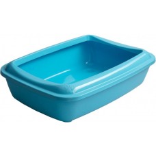 AnimAll туалет для котів з бортиками та лопаткою (блакитний)