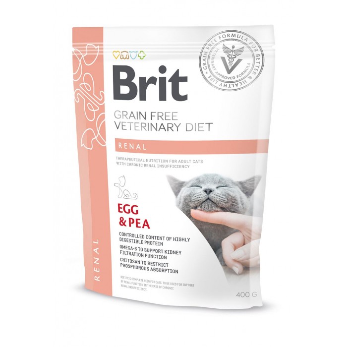 Brit GF Veterinary Diets Cat Renal з яйцeм та горохом для котів 400 g
