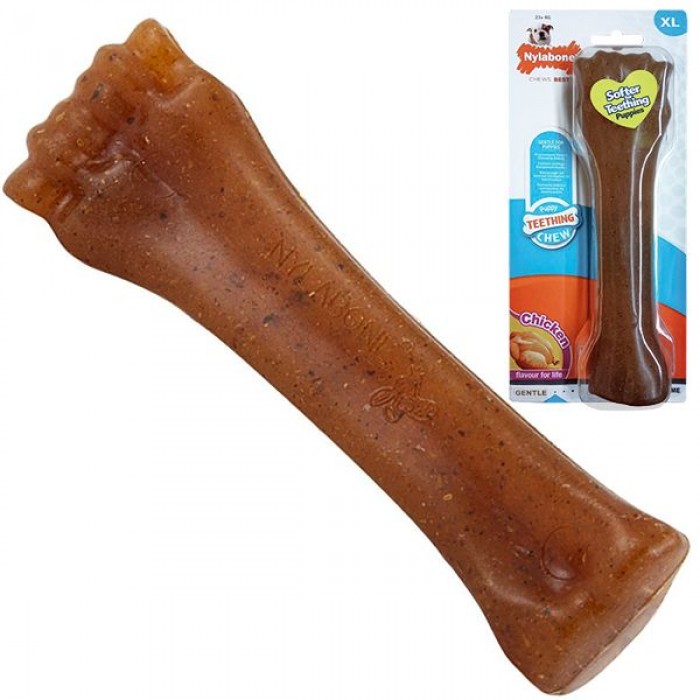 Nylabone Puppy Chew Bone іграшка кістка для цуценят великих порід з ароматом курки 19,5см