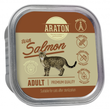 Araton Adult cat with salmon вологий корм для дорослих стерилізованих котів з лососем 85г