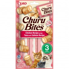 INABA Churu Bites для котів подушечки з куркою, тунцем та лососем 3 шт*10 г