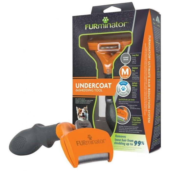 FURminator Long Hair фурмінатор для собак середніх порід з довгою шерстю розмір M