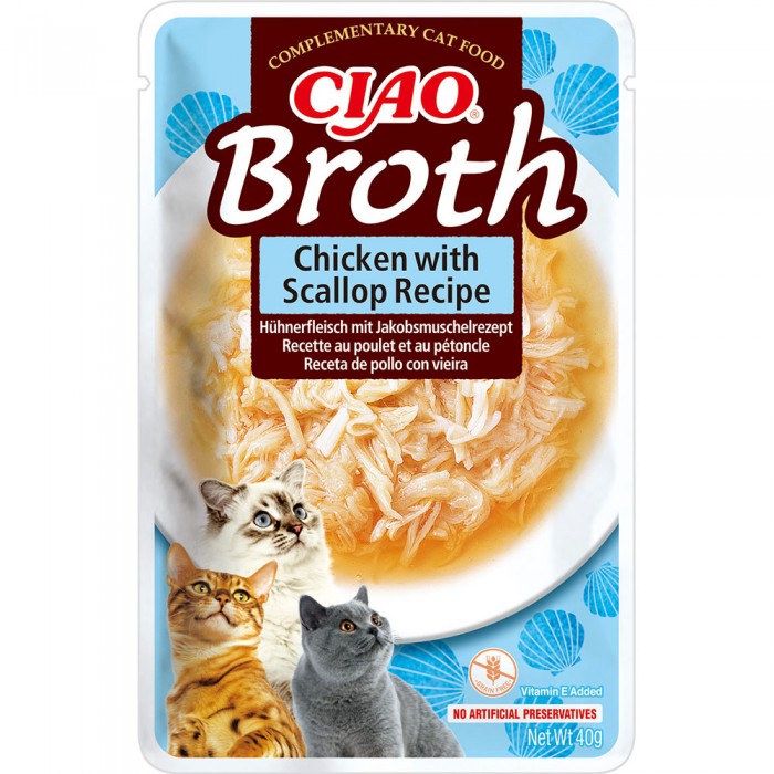INABA CIAO Broth вологий корм для котів курка та гребінець в бульйоні 40 г
