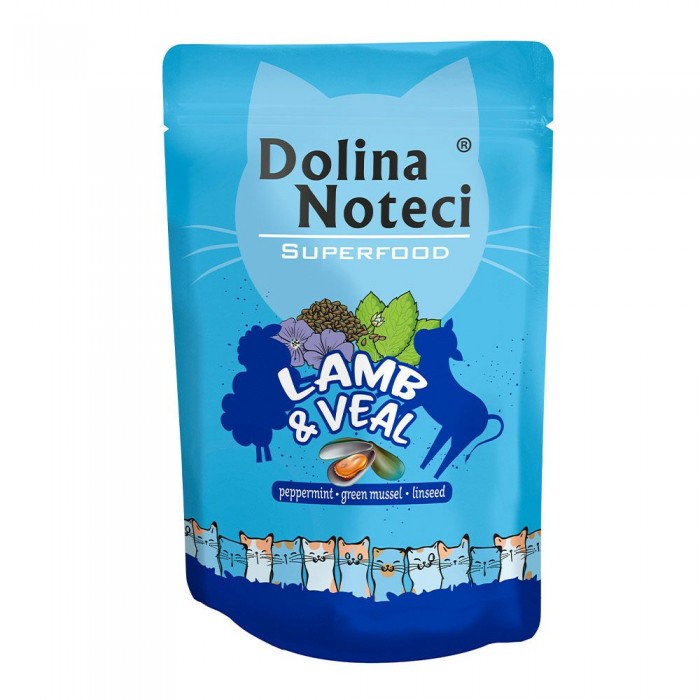 Dolina Noteci Superfood вологий корм з ягням та телятиною для котів 85 г