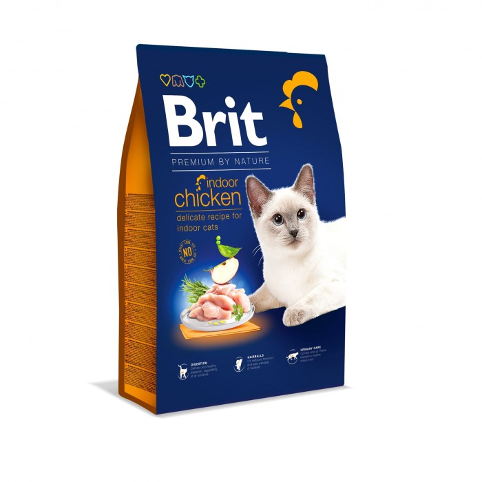 Brit Premium by Nature Cat Indoor 8 кг (для кішок які живуть в приміщенні, з куркою)