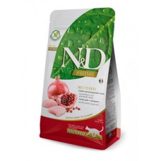 Farmina N&D беззерновий сухий корм для стерилізованих дорослих котів з куркою та гранатом 10 кг